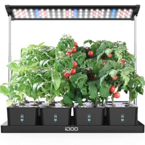 iDOO 20 Pods Indoor Herb Garden Hyrdroponics Growing System with LED Grow Light and 4 Removable Water Tank, Free Timing Setting, 27" Adjustable Height