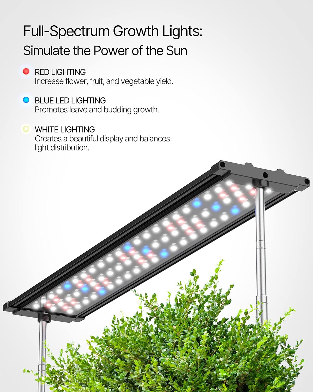 iDOO 20 Pods Indoor Herb Garden Hyrdroponics Growing System with LED Grow Light and 4 Removable Water Tank, Free Timing Setting, 27" Adjustable Height