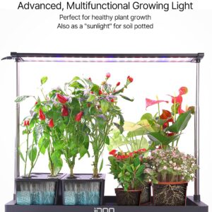 iDOO 20 Pods Indoor Herb Garden Hyrdroponics Growing System with LED Grow Light and 4 Removable Water Tank, Free Timing Setting, 27" Adjustable Height