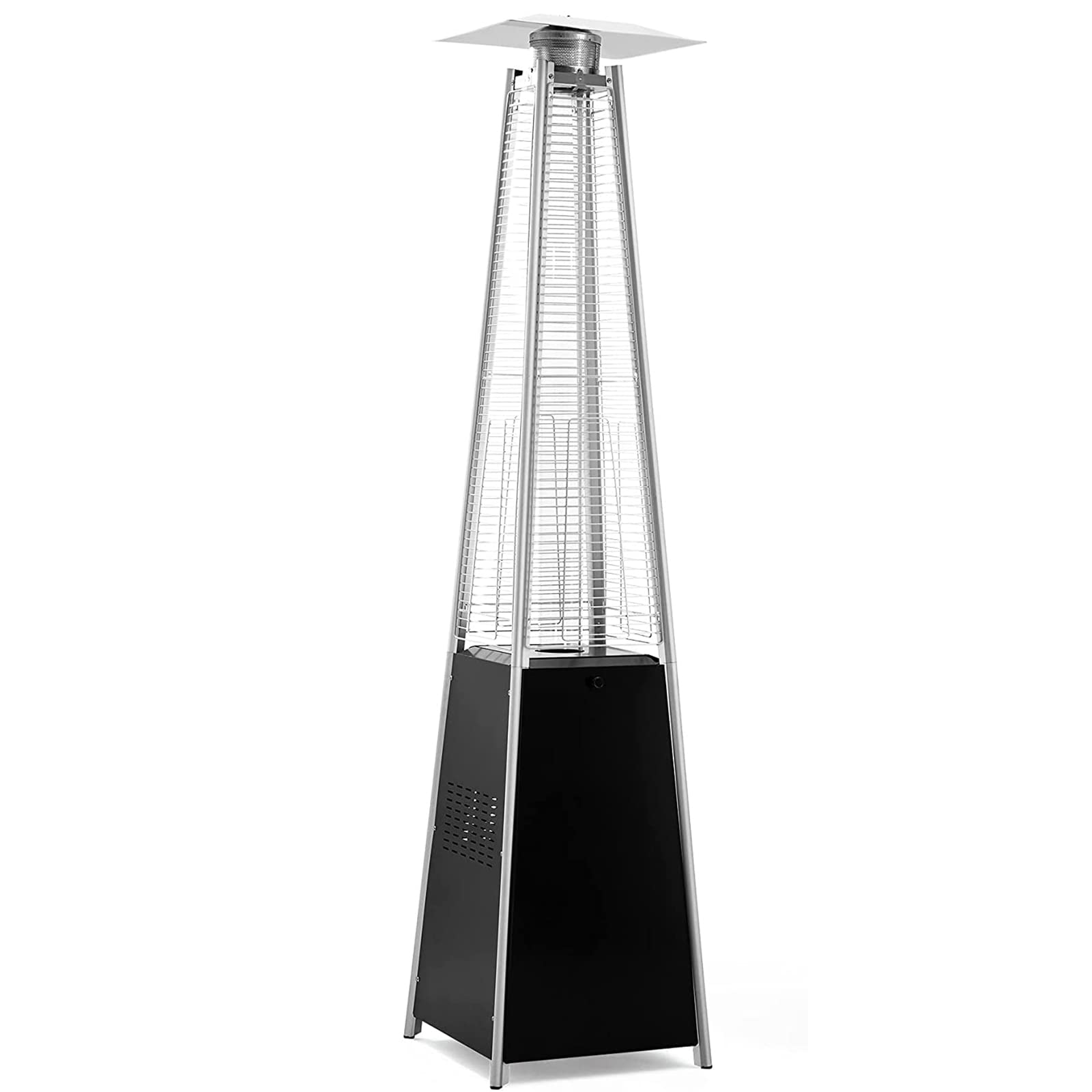 Oakmont Portable 41,000 BTU Pyramid Outdoor Patio Heater Commercial Propane Space Heater with Wheels for Garden Wedding Party, 89.4-Inch (Black)