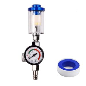 1/4" air compressor oil water separator for spray gun,spray paint kit air regulator gauge and in-line air oil water separator filter
