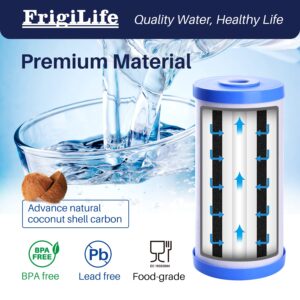 FrigiLife FXHTC 5 Micron 10" x 4.5" Whole House Sediment Activated Carbon Water Filter Replacement for GE FXHTC, GXWH40L, GXWH35F, GNWH38S, RFC-BBSA, W50PEHD, DuPont WFHD13001, 3 PACK