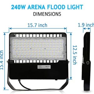 LEDMO 1500W Eq 31200LM LED Stadium Lights for Outdoor Sports - High-Intensity 240W Floodlights for Energy-Efficient Illumination of Large Venues, Waterproof & Durable Commercial Lighting (3 Pack)