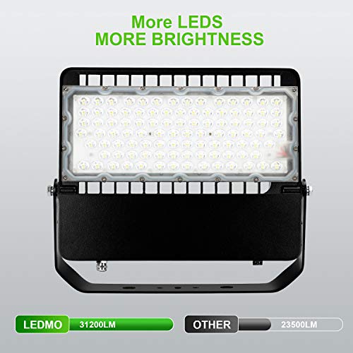 LEDMO 1500W Eq 31200LM LED Stadium Lights for Outdoor Sports - High-Intensity 240W Floodlights for Energy-Efficient Illumination of Large Venues, Waterproof & Durable Commercial Lighting (3 Pack)