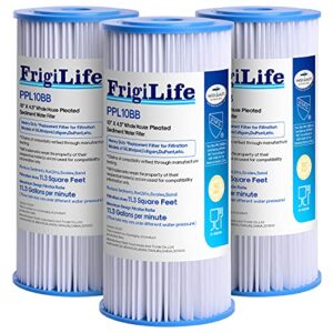 frigilife fxhsc 5 micron 10" x 4.5" whole house pleated sediment filter for well water, compatible with ge fxhsc, dupont wfhdc3001, culligan r50-bbsa, r50-bb, gxwh40l, ecp5-bb, 3pack