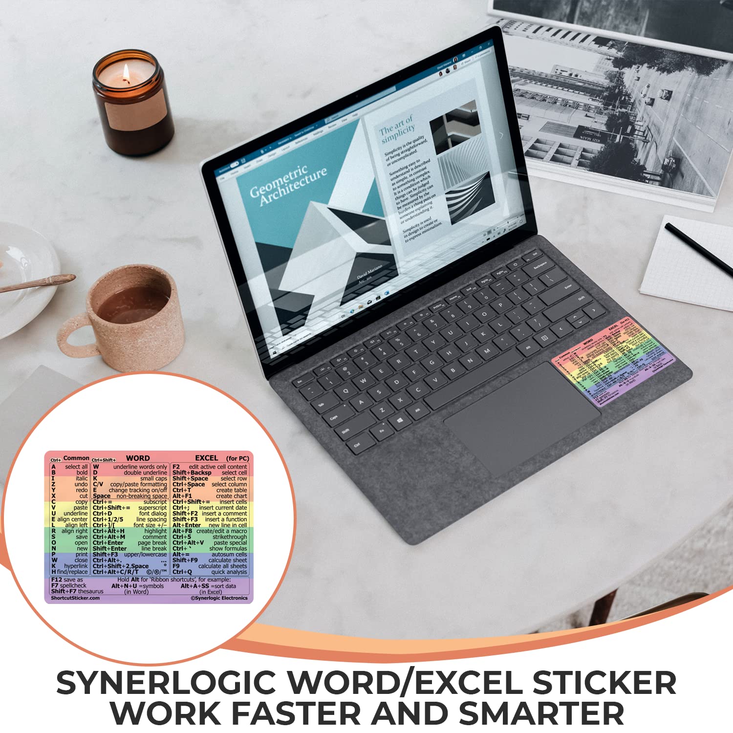 Synerlogic Microsoft Word Excel For Windows Reference Guide Keyboard Shortcut Sticker