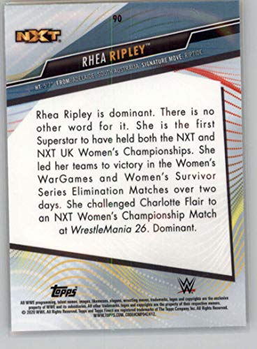 2020 Finest WWE Wrestling #90 Rhea Ripley NXT Rookie Official World Wrestling Entertainment Trading Card From The Topps Company