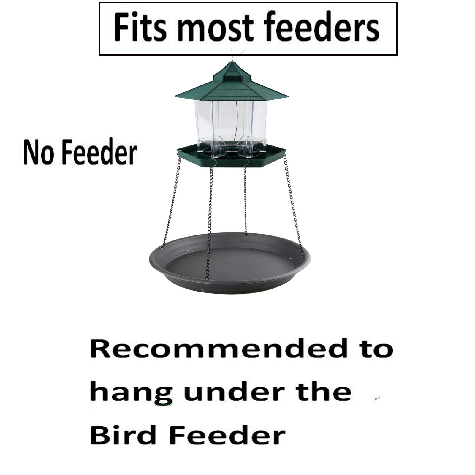 Pmsanzay Bird Seed Catcher Tray Platform Feeder Hanging Tray Fits Most feeders Catches Most Falling Seed and Husk Great for Attracting Birds Outdoors,Backyard,Garden - No Feeders