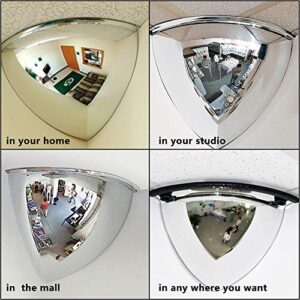 StartFine Quarter Dome Mirror Security and Safety Mirror (1/4 dome, 90 Degree Viewing Angle)