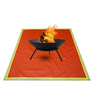 Cumberbatch 39" X 39" Fire Pit Mat, Fireproof Mat, Fire Resistant Grill Mats for Outdoor Grill, Protects Deck, Patio, Grass, Camping and Outdoor Surfaces Safety (Red)