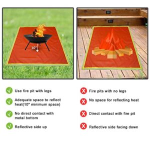 Cumberbatch 39" X 39" Fire Pit Mat, Fireproof Mat, Fire Resistant Grill Mats for Outdoor Grill, Protects Deck, Patio, Grass, Camping and Outdoor Surfaces Safety (Red)