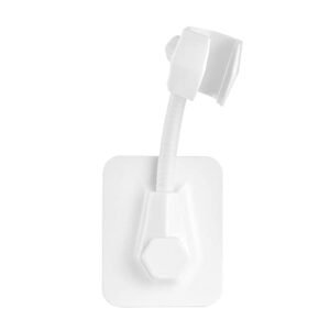 shower head holder 360 degree adjustable handheld showerhead bracket adjustable shower holder, removable no-punching wall mounted shower head bracket (white)