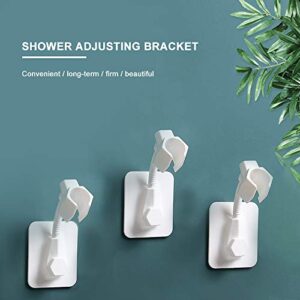 Shower Head Holder 360 Degree Adjustable Handheld Showerhead Bracket Adjustable Shower Holder, Removable No-Punching Wall Mounted Shower Head Bracket (White)