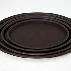 4 Mix Oval Brown Plastic Humidity Tray for Bonsai Tree - 9", 10.75", 12.5" & 14"