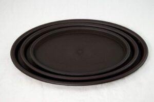 calibonsai 3 mix oval brown plastic humidity tray for bonsai tree-9 inch,10.75 inch and 12.5 inch