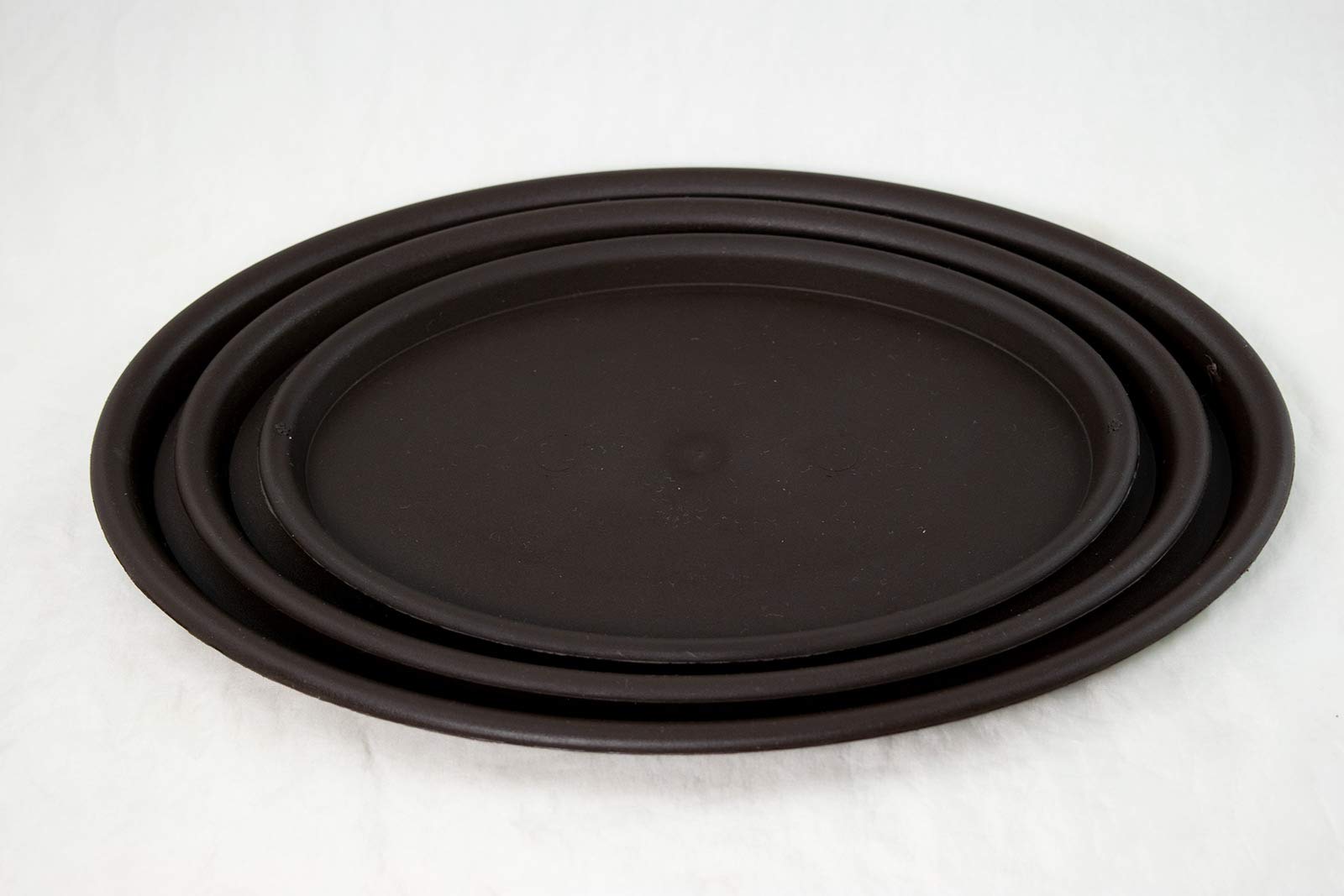 Calibonsai 3 Mix oval Brown Plastic Humidity Tray for Bonsai Tree-9 inch,10.75 inch and 12.5 inch