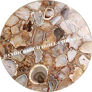 Wild Agate Table, Agate Table, Round Agate Table, Brown Agate Table, Agate Side Table Top