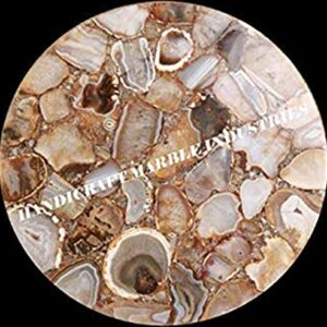 Wild Agate Table, Agate Table, Round Agate Table, Brown Agate Table, Agate Side Table Top