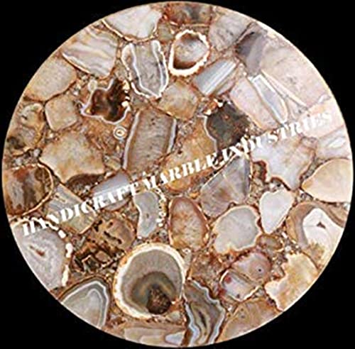 Wild Agate Table, Agate Table, Round Agate Table, Brown Agate Table, Agate Side Table Top