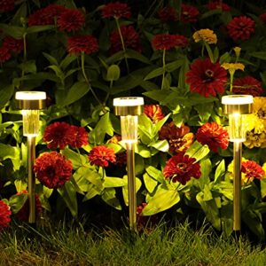 TWINSLUXES 16 Pack Solar Pathway Lights Outdoor Dual Light Source LED Solar Waterproof Pathway Lights for Garden Patio and Walkway Decoration Warm White.