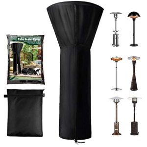 doreenbow patio heater cover 420d oxford fabric outdoor heater cover waterproof with zipper anti-snow, wind-resistant dust-proof cover for patio heater (89'' h x 33" d x 19" b)
