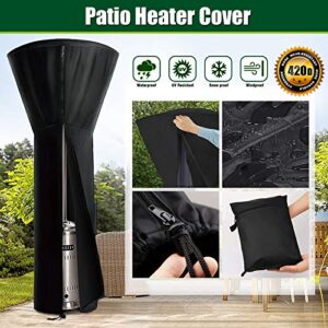 DoreenBow Patio Heater Cover 420D Oxford Fabric Outdoor Heater Cover Waterproof with Zipper Anti-Snow, Wind-Resistant Dust-Proof Cover for Patio Heater (89'' H x 33" D x 19" B)