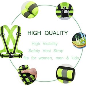 FEimaX Reflective Vest 2 Pack with High Visibility Adjustable Straps for Running, Jogging, Cycling, Hiking, Multicolor