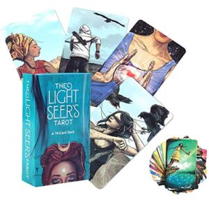 light seer's oracle tarot cards with pdf instructions, family travel board deck games guidance divination fate playing 78 cards