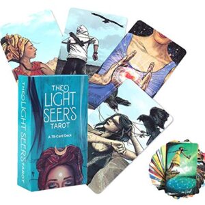 Light Seer's Oracle Tarot Cards with PDF Instructions, Family Travel Board Deck Games Guidance Divination Fate Playing 78 Cards