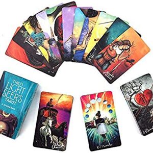 Light Seer's Oracle Tarot Cards with PDF Instructions, Family Travel Board Deck Games Guidance Divination Fate Playing 78 Cards