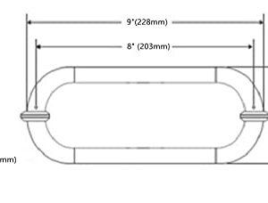 Ranbo Hardware 8" Back to Back Tubular Shower Door Pull Handle for Frameless Shower Doors, Polished Chrome, with Washers (8 inch Pull Handle-Black)