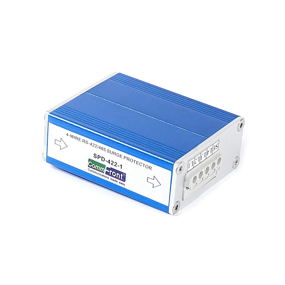 COMMFRONT Industrial 4-Wire RS422 / RS485 / RS232 Surge Protector, Passive, 3-Stage Surge Protection, DIN-Rail Mount