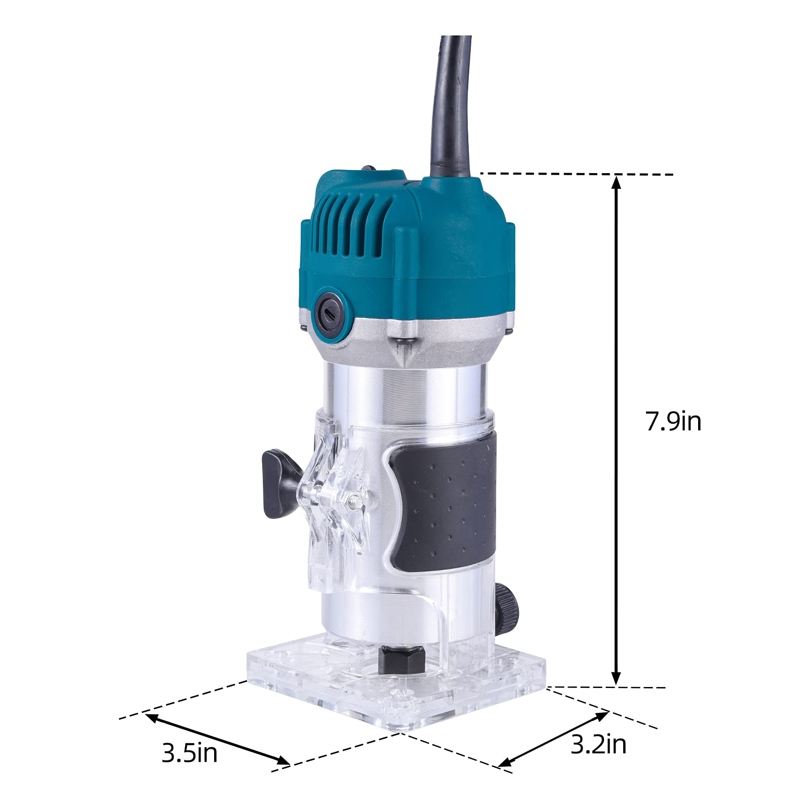 Wood Router,Router Tool Wood Trimmer Router Electric Hand Trimmer Laminate Milling Engraving Hand Machine Joiner Tool Electric for Slotting Trimming Carving 110V 800W 30000R/MIN(Blue)