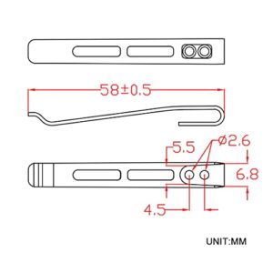 CIVIVI Deep Carry Pocket Clip for EDC Knife with Recessed Screw Hole, NOT Screws Included CA-06A