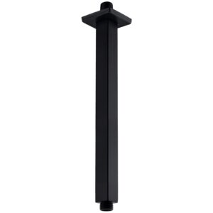 anpean 12 inch square ceiling mounted shower arm and flange, matte black