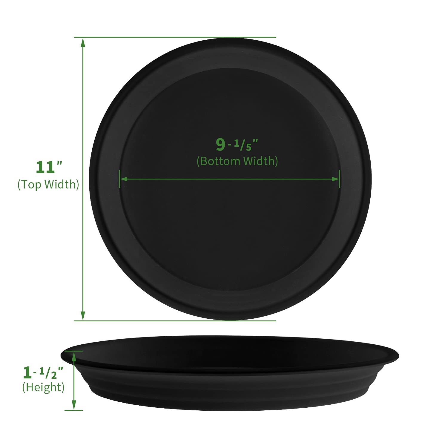 JOYSEUS Plant Saucer - 12 inch - 4 Pack Durable Plastic Plant Tray for Plant Pots, Thick Plant Saucer for Outdoor & Indoor Plants