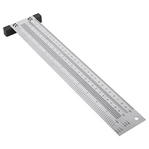 ultra precision marking t-rule hole ruler stainless scribing mark carpenter line gauge carpenter measuring tool(12 inches)