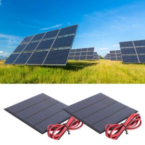 Hilitand 2Pcs DC 12V 150mA Solar Panel Mini Solar Battery Module with 1m Cable DIY Polysilicon Solar Cell Charger