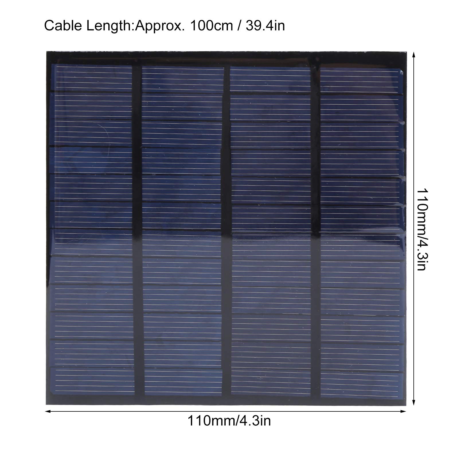 Hilitand 2Pcs DC 12V 150mA Solar Panel Mini Solar Battery Module with 1m Cable DIY Polysilicon Solar Cell Charger