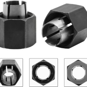 Thaekuns 2 piece Router Collet Kit 1/4" and 1/2" fits for Dewalt 326286-04, 326286-03, Bosch 2610906283, 2610906284, Hitachi 323-293, 323-421,Big Horn 19691,19693&RC025DW,RC050DW