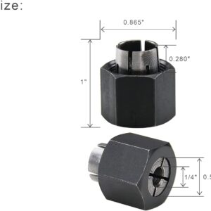 Thaekuns 2 piece Router Collet Kit 1/4" and 1/2" fits for Dewalt 326286-04, 326286-03, Bosch 2610906283, 2610906284, Hitachi 323-293, 323-421,Big Horn 19691,19693&RC025DW,RC050DW