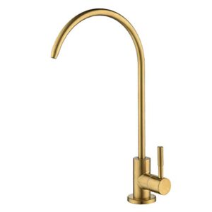 hogardeco drinking water faucet, kitchen beverage faucet in 304 stainless steel, non-air-gap pure water filter faucet for sink, fit for reverse osmosis water purify system (brushed brass)