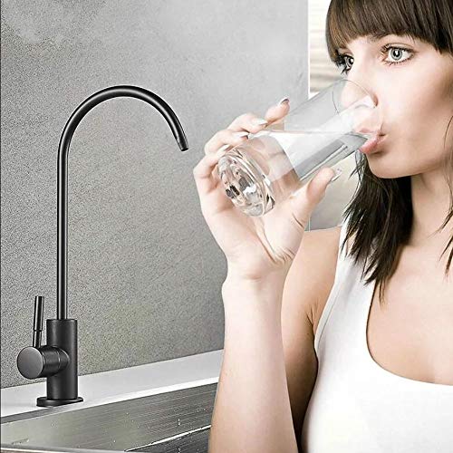 HogarDeco Drinking Water Faucet, Kitchen Beverage Faucet in 304 Stainless Steel, Non-Air-Gap Pure Water Filter Faucet for Sink, Fit for Reverse Osmosis Water Purify System (Brushed Brass)