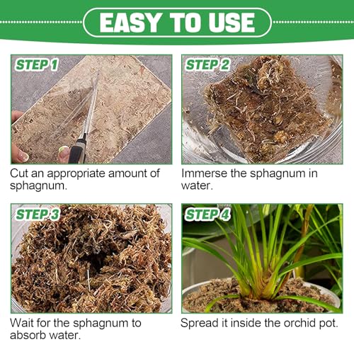 10 Oz Natural Sphagnum Moss for Plants- 22QT Dried Orchid Moss for Repotting Moisture Holding Plant Moss for Potted Plants Indoor Plant Growing Medium for Carnivorous Plants Succulent