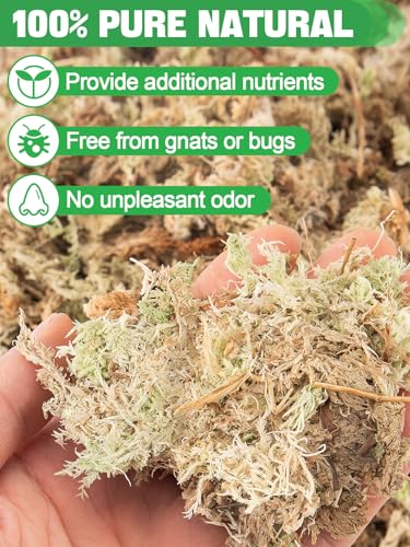 10 Oz Natural Sphagnum Moss for Plants- 22QT Dried Orchid Moss for Repotting Moisture Holding Plant Moss for Potted Plants Indoor Plant Growing Medium for Carnivorous Plants Succulent