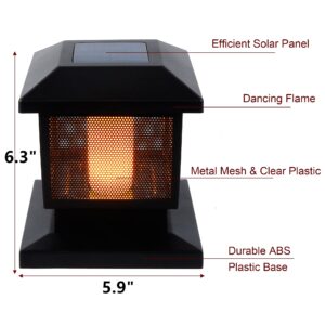 MAGGIFT Solar LED Flickering Flame Post Lights, 72 SMD LEDs, Fits 4x4 to 6x6 Posts - For Yard, Fence, Deck, Patio