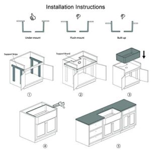 KIBI K2-SF36 Single Bowl Heat Safe Glazing Fireclay Farmhouse Kitchen Sink Apron Front 36 inch with Bottom Grid and Strainer (Pure series) (White)