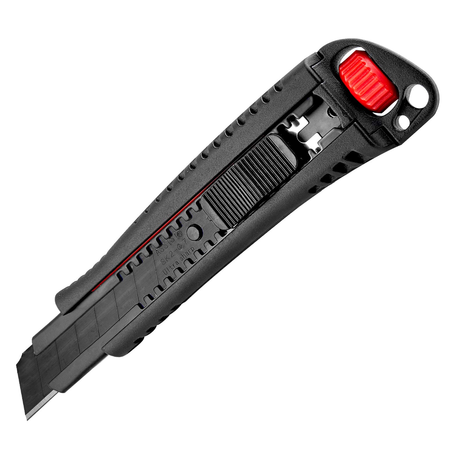 ASSIST Heavy Duty Utility Knife,Zinc Alloy Box Cutter，with Extra 10 Pcs SK2 High-Carbon Steel Black Premium Tempered Sharp Blades, Hand tool Christmas Gifts