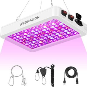 WZDRAGON 2024 Newest BW1000 LED Grow Lights Double Chips Full Spectrum for Greenhouse and Indoor Plant Veg and Flower Growing [White]