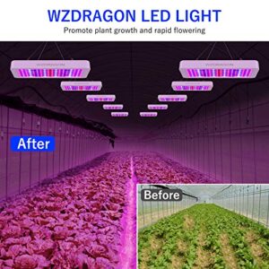 WZDRAGON 2024 Newest BW1000 LED Grow Lights Double Chips Full Spectrum for Greenhouse and Indoor Plant Veg and Flower Growing [White]